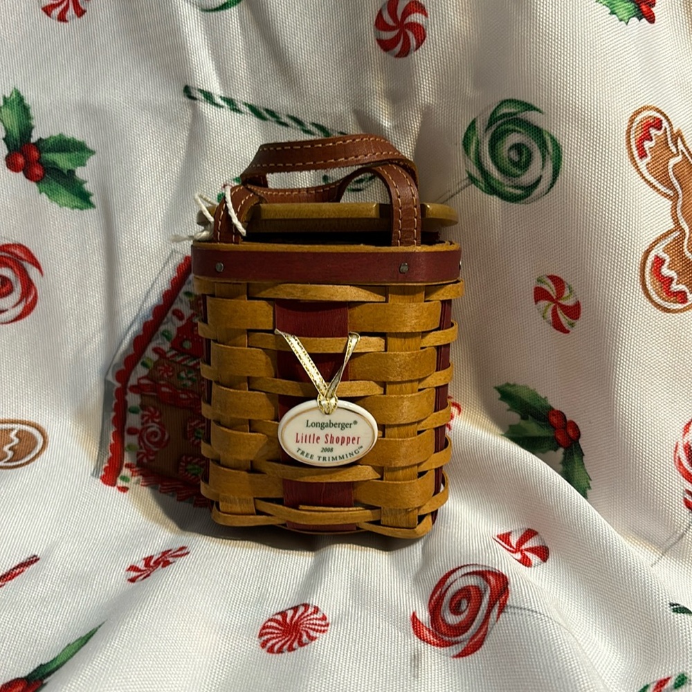2008 Longaberger Tree Trimming Little Shopper Basket